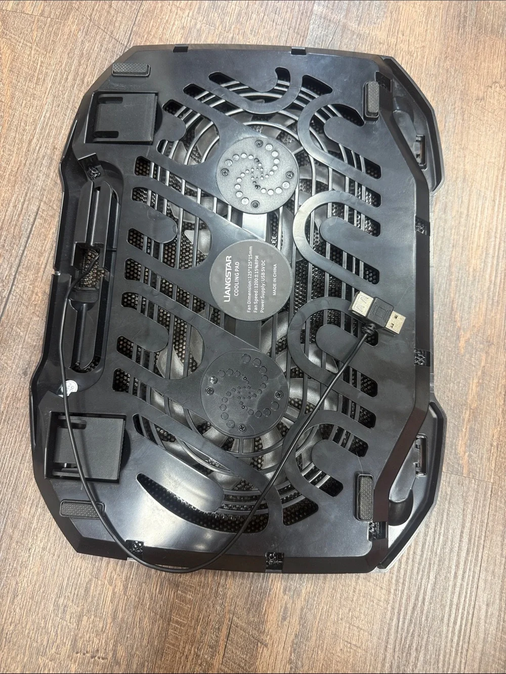 Black & Blue Dual-Fan Laptop Cooling Pad